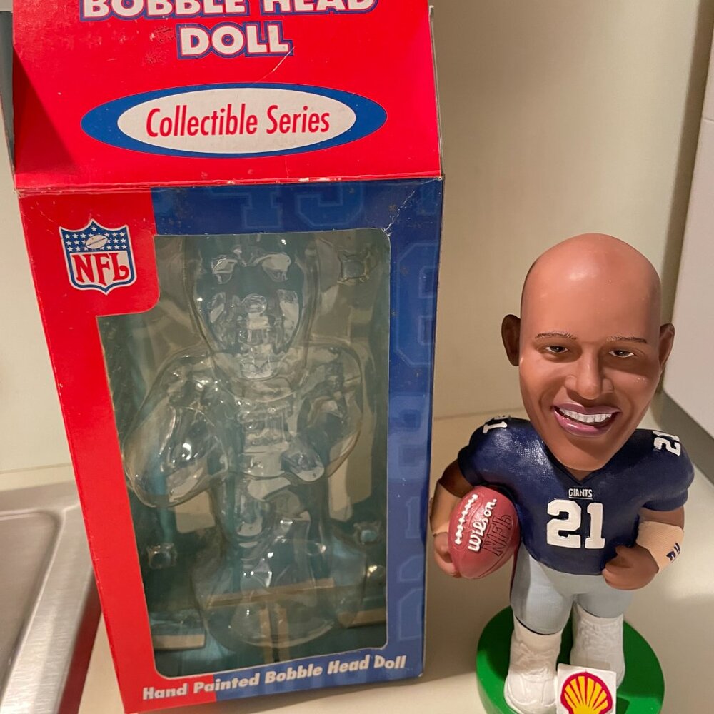 VINTAGE NFL TIKI BARBER NY GIANTS BOBBLE HEAD DOLL